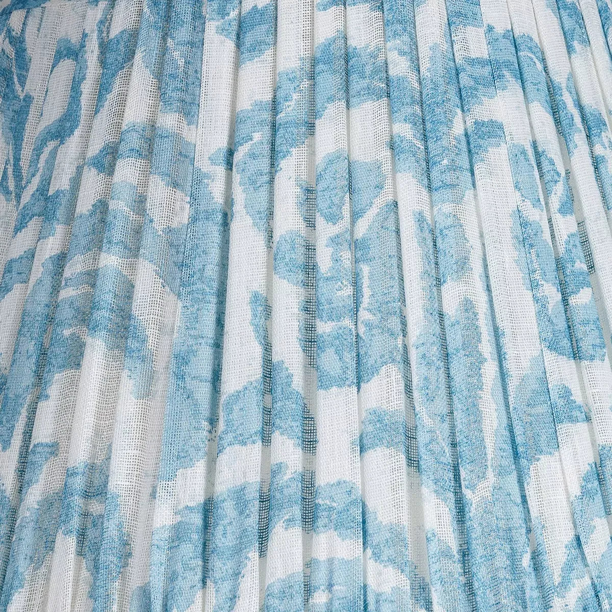 16 Inch Round Gathered Bedwyn Lampshade - Light Blue Marlborough