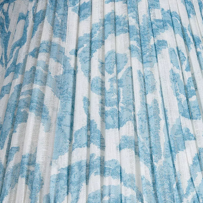 16 Inch Round Gathered Bedwyn Lampshade - Light Blue Marlborough