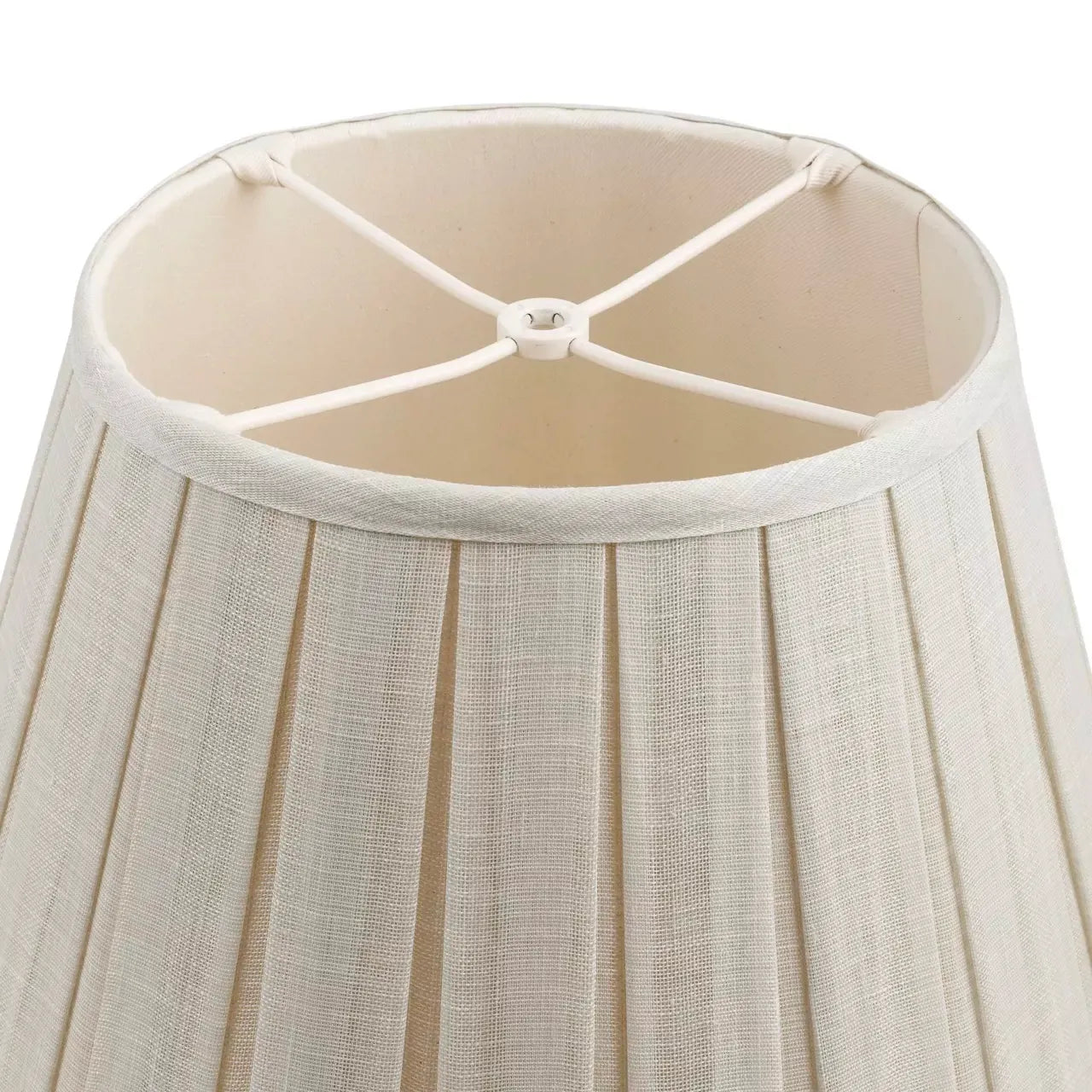16 Inch Round Box Pleat Bedwyn Lampshade - Moire Cream