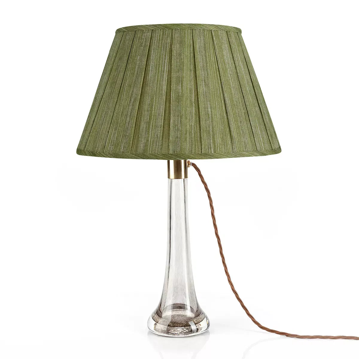 16 Inch Round Box Pleat Bedwyn Lampshade - Moire Kintyre Green