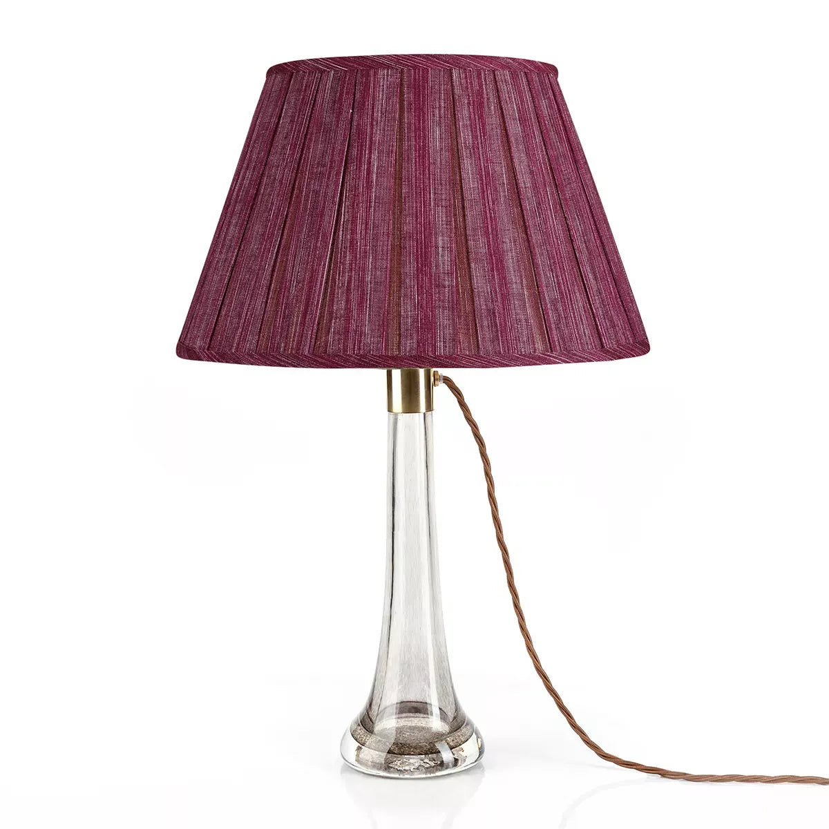 16 Inch Round Box Pleat Bedwyn Lampshade - Moire Back to the Fucshia