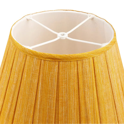 16 Inch Round Box Pleat Bedwyn Lampshade - Moire Club Yellow