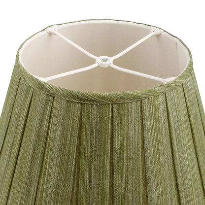 16 Inch Round Box Pleat Bedwyn Lampshade - Moire Kintyre Green