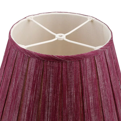 16 Inch Round Box Pleat Bedwyn Lampshade - Moire Back to the Fucshia