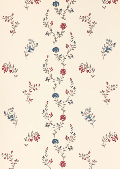 Indienne Vine Wallpaper - Ruby/Indigo