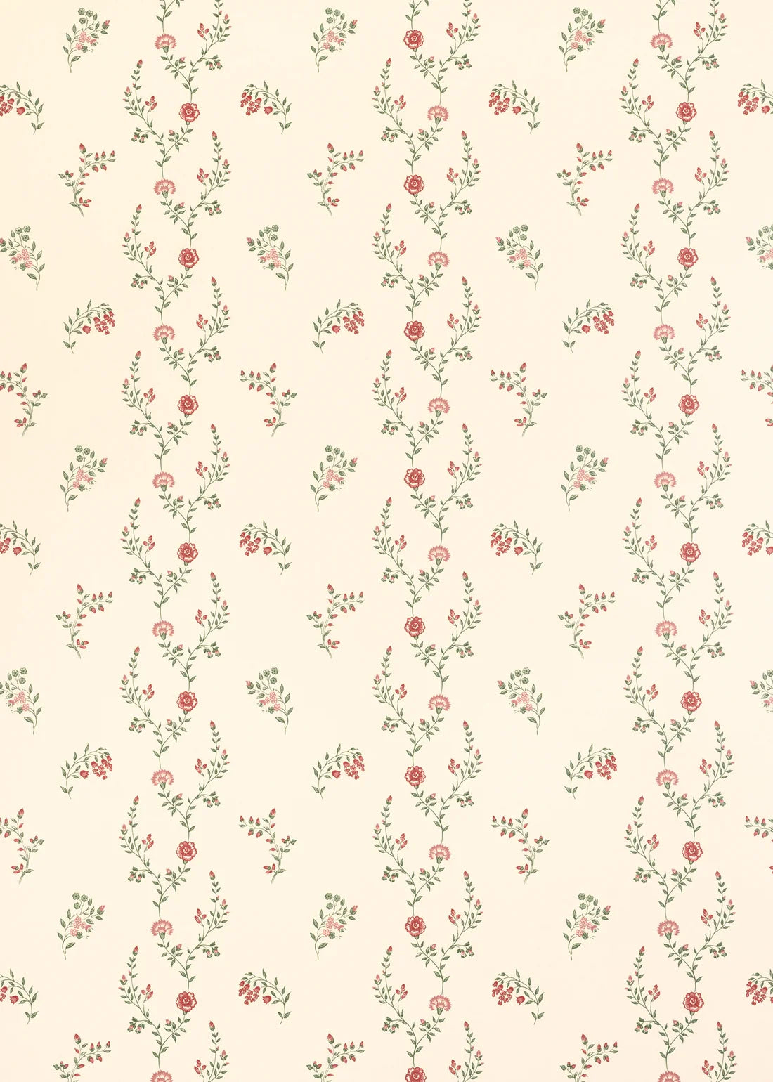 Indienne Vine Wallpaper - Crimson/Rose