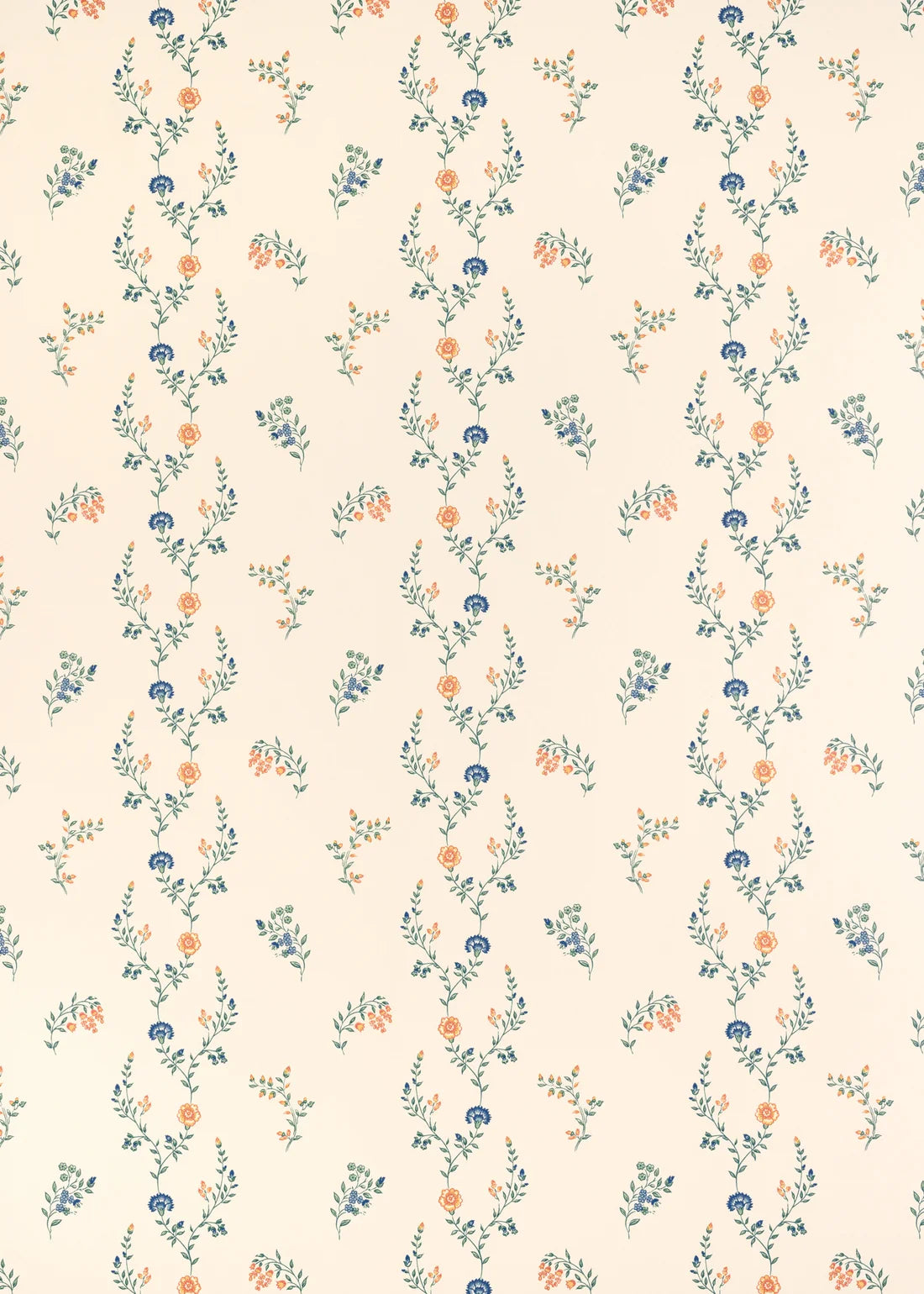 Indienne Vine Wallpaper - Marigold/Cornflower