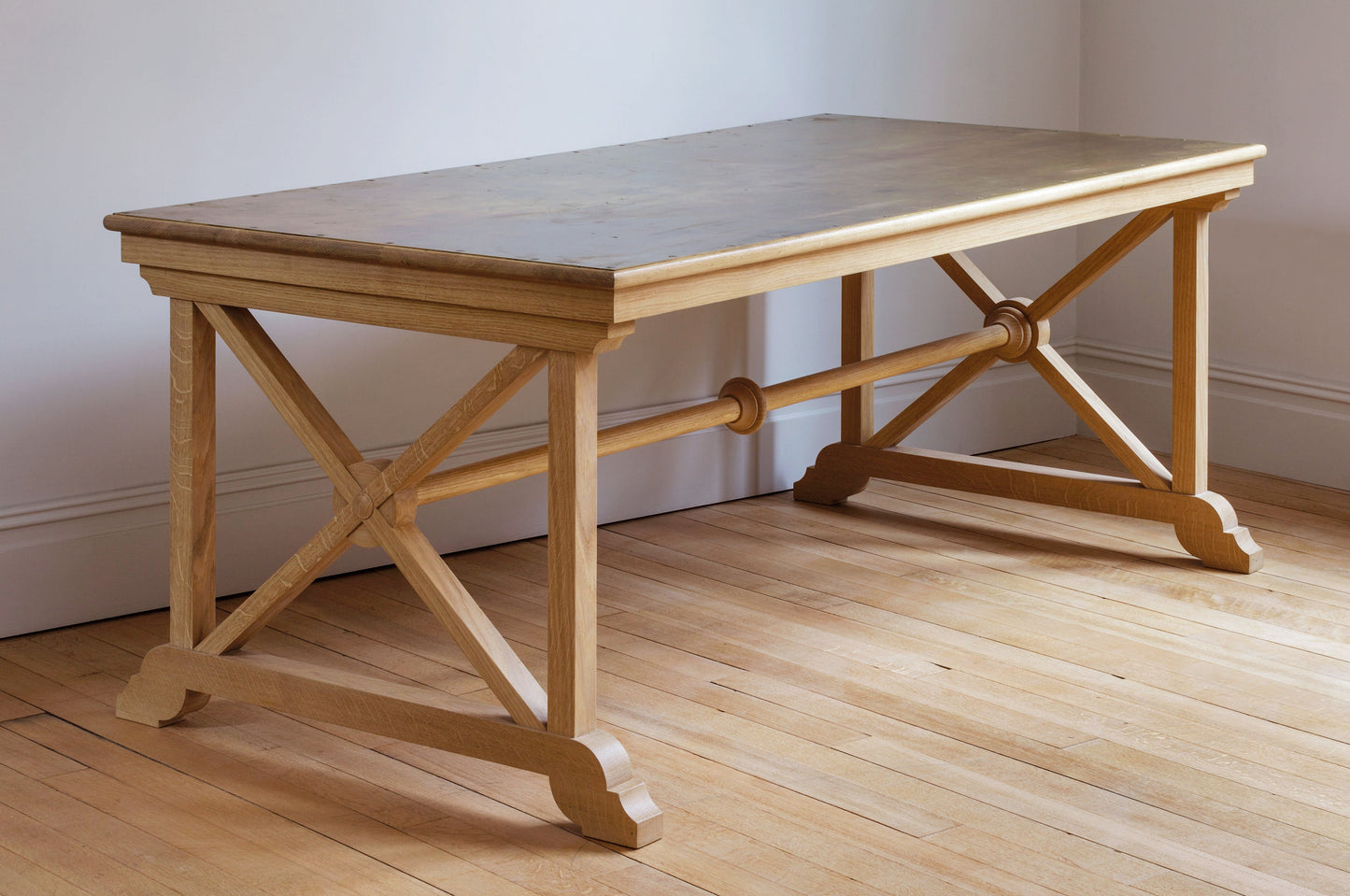 Cruxton Table with Brass Top