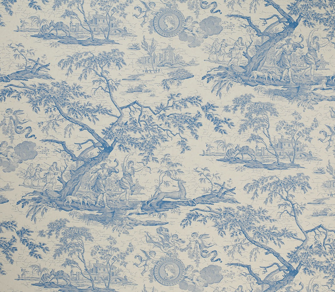 La Chasse Wallpaper - Powder Blue