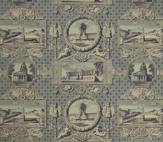 Les Vues de Paris Wallpaper - Blue