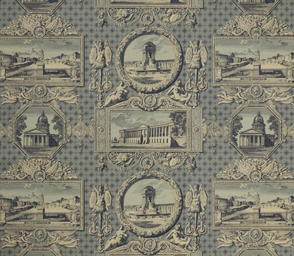 Les Vues de Paris Wallpaper - Blue