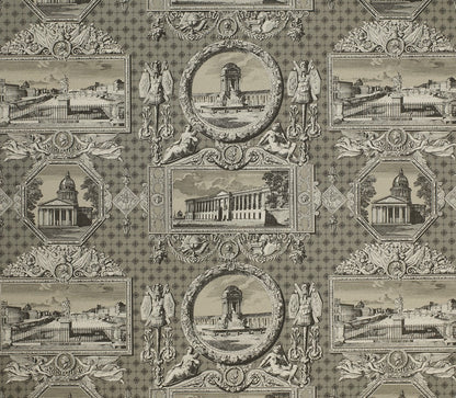 Les Vues de Paris Wallpaper - Charcoal