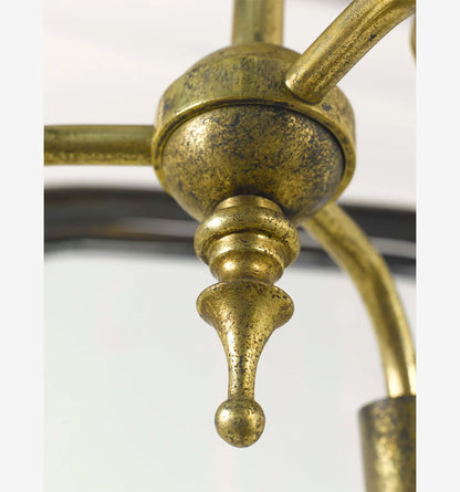 Corsham Lantern Small - Antique Brass - Downward Candles
