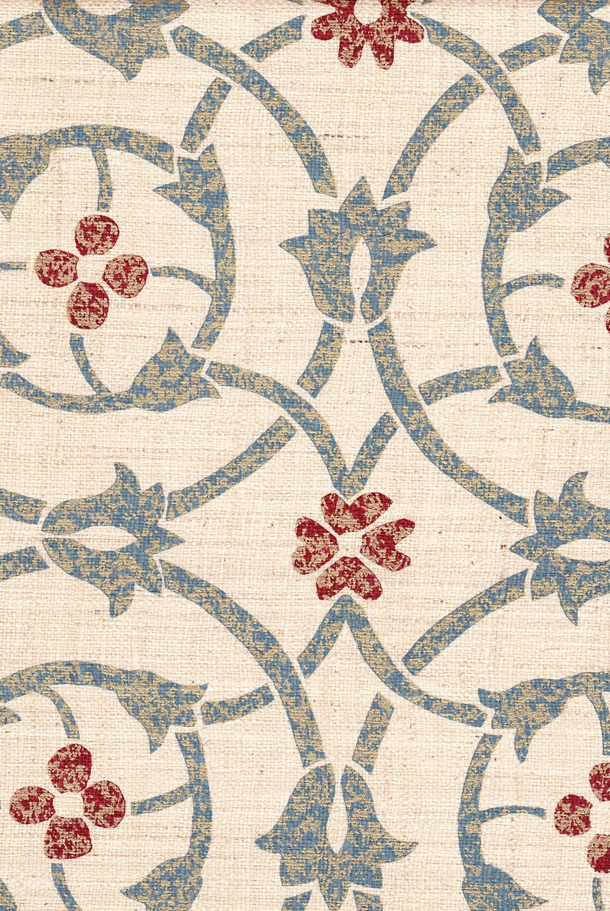 Lhasa - Sky Blue/Multi on Natural Silk