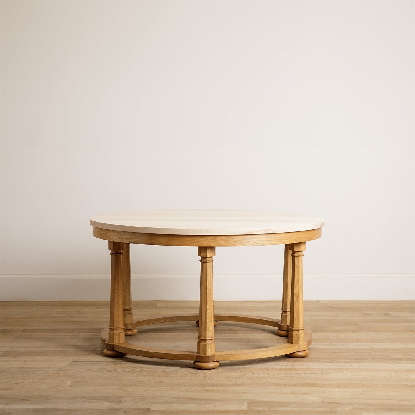 Lorimer Dining Centre Table - Solid Oak (base) - oiled & waxed, solid sycamore top (either oiled or raw)