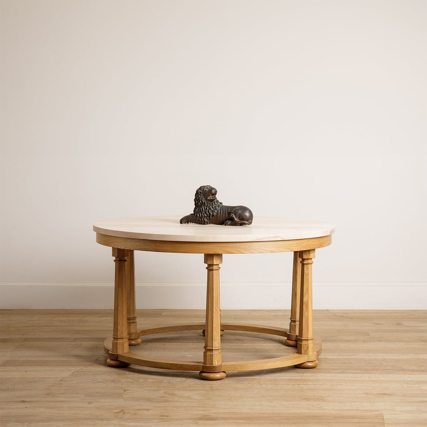 Lorimer Dining Centre Table - Solid Oak (base) - oiled & waxed, solid sycamore top (either oiled or raw)