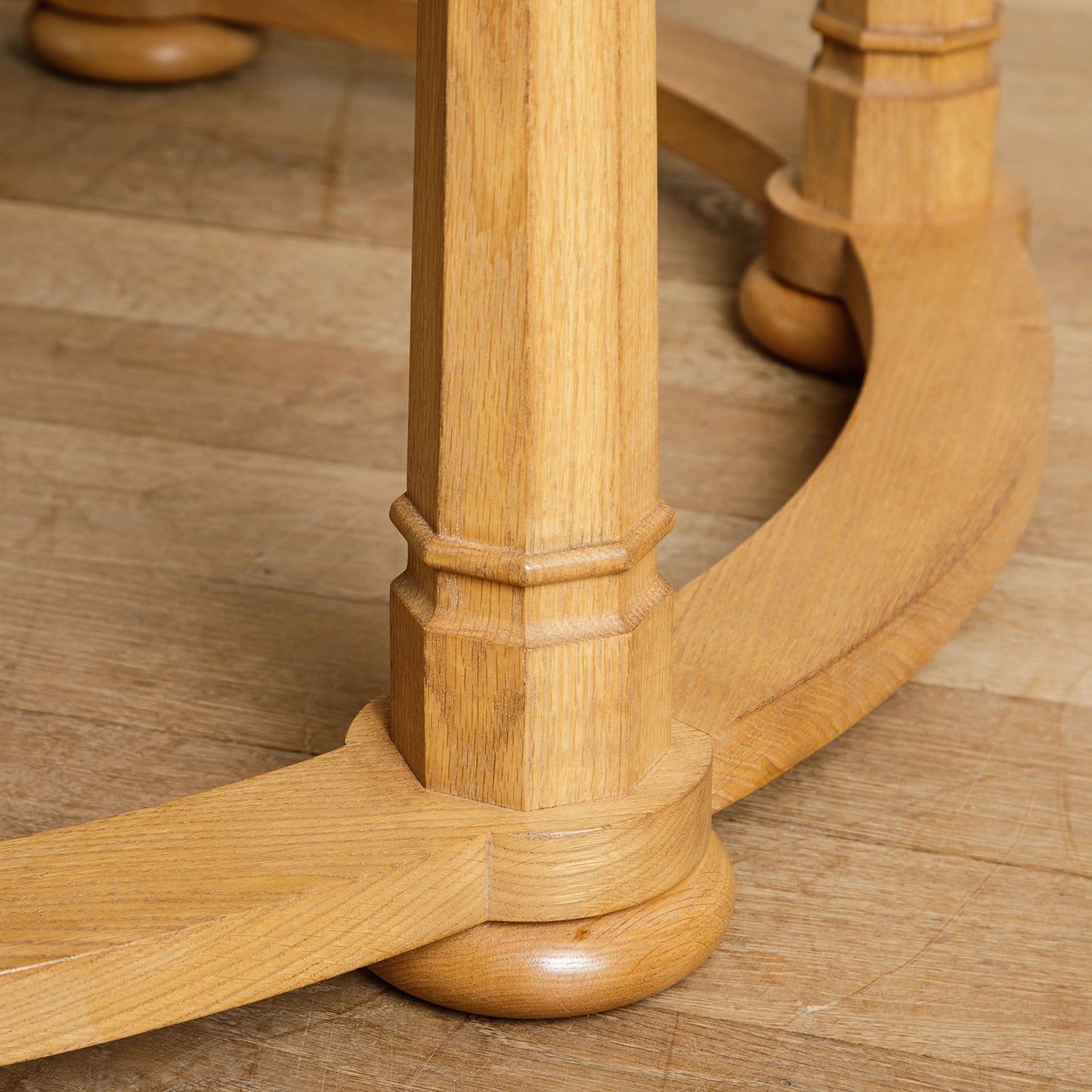 Lorimer Dining Centre Table - Solid Oak (base) - oiled & waxed, solid sycamore top (either oiled or raw)