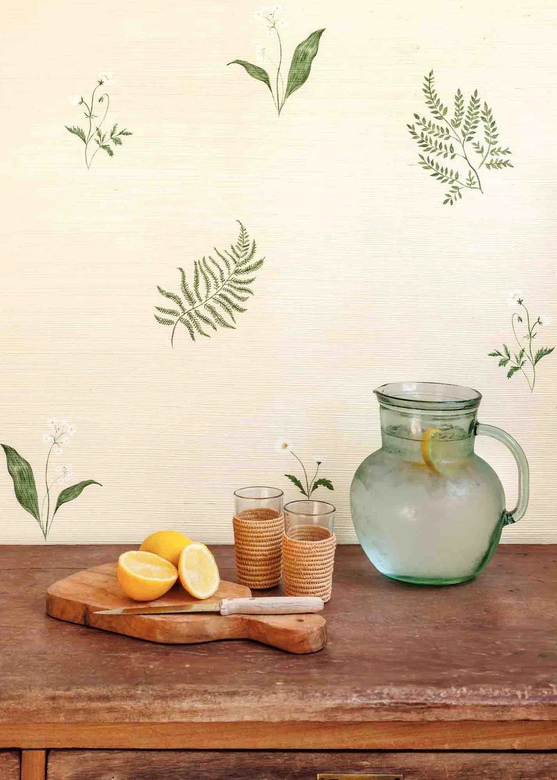 Herbarium Forest Grasscloth Wallpaper - Ivory