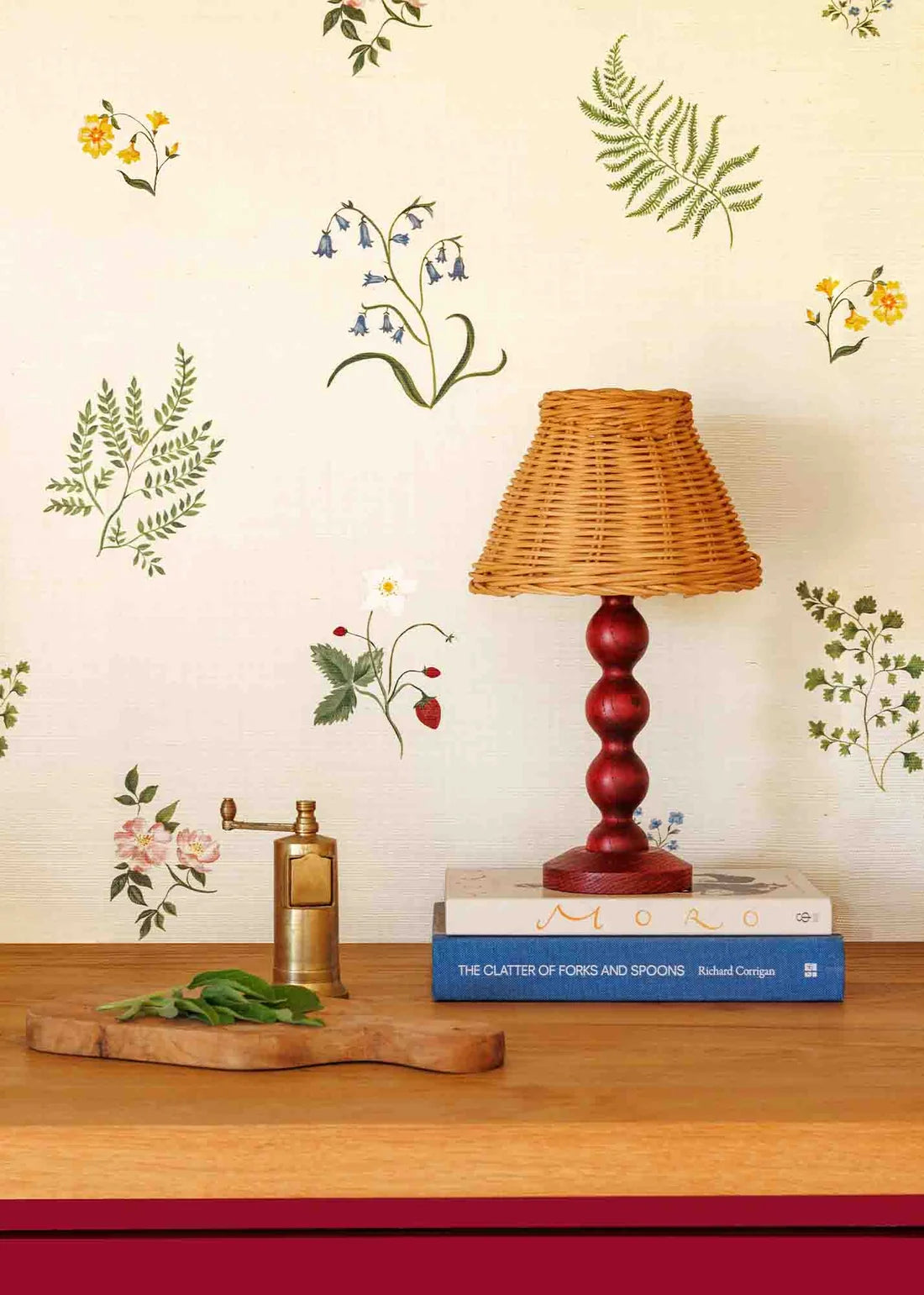 Herbarium Wildflower Grasscloth Wallpaper - Ivory