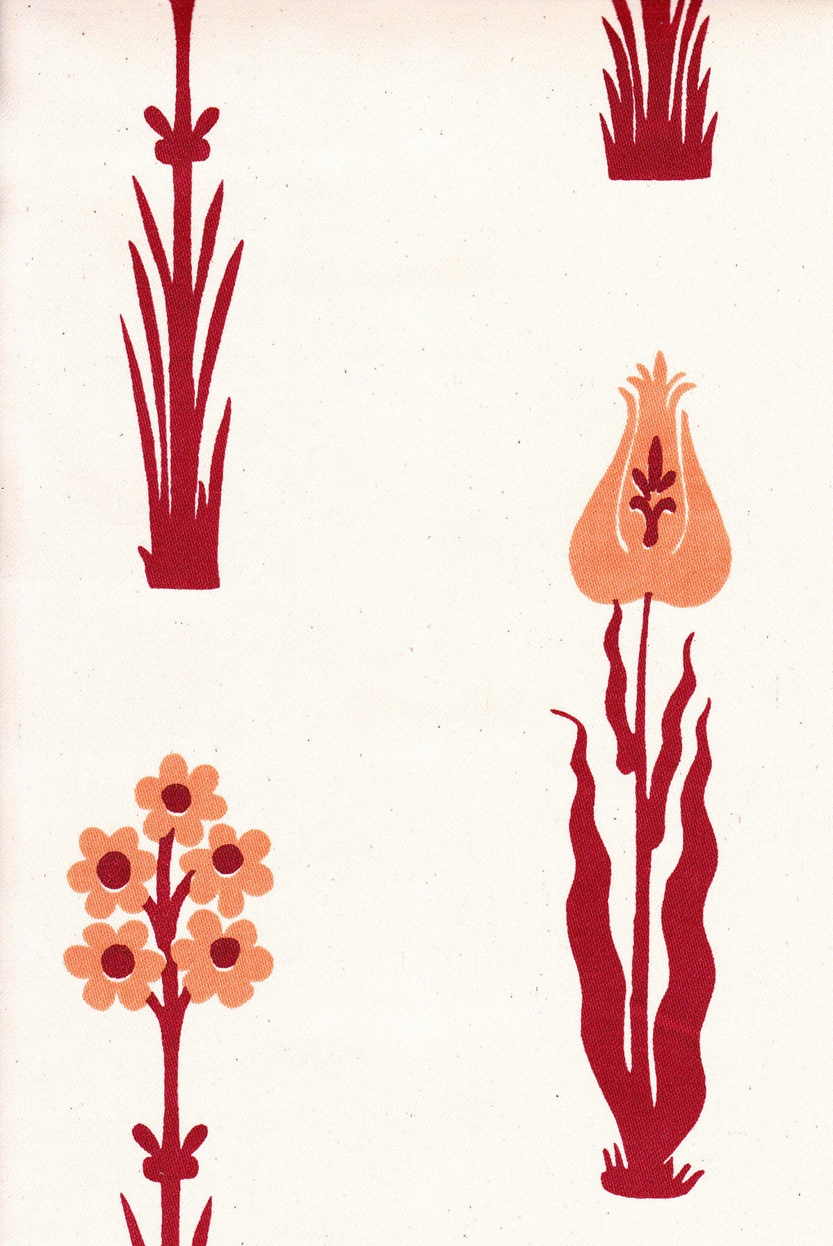 Manisa - Tangerine/Scarlet on White Silk