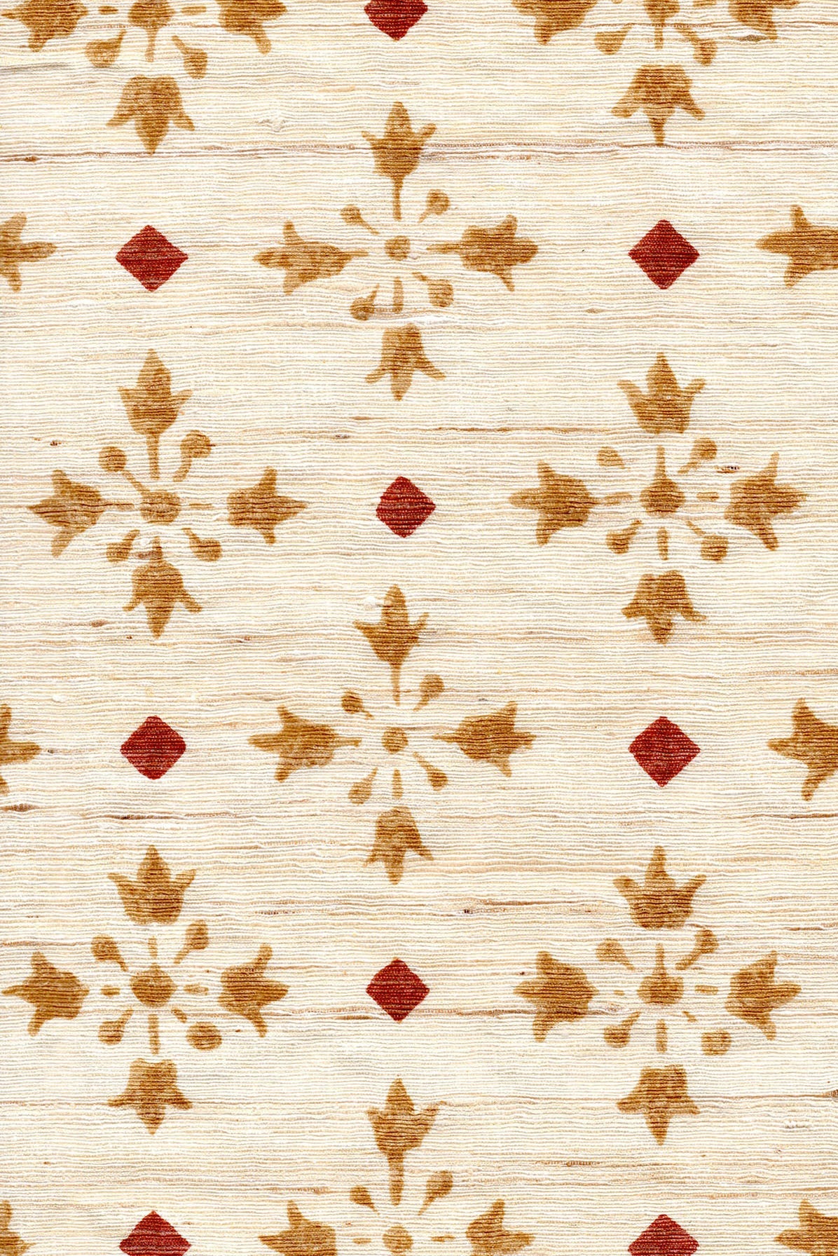 Nevicata - Dune/Mojave Red (No Gold) on Off-White Silk