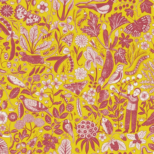 Arcadia Wallpaper - Rhubarb & Custard