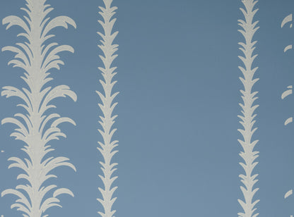 Palm Stripe Wallpaper - Alexander Blue