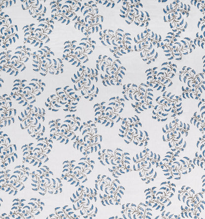 Pea Pods - Blue on White Heavy Linen