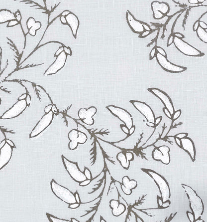 Pea Pods - White on Blue Heavy Linen