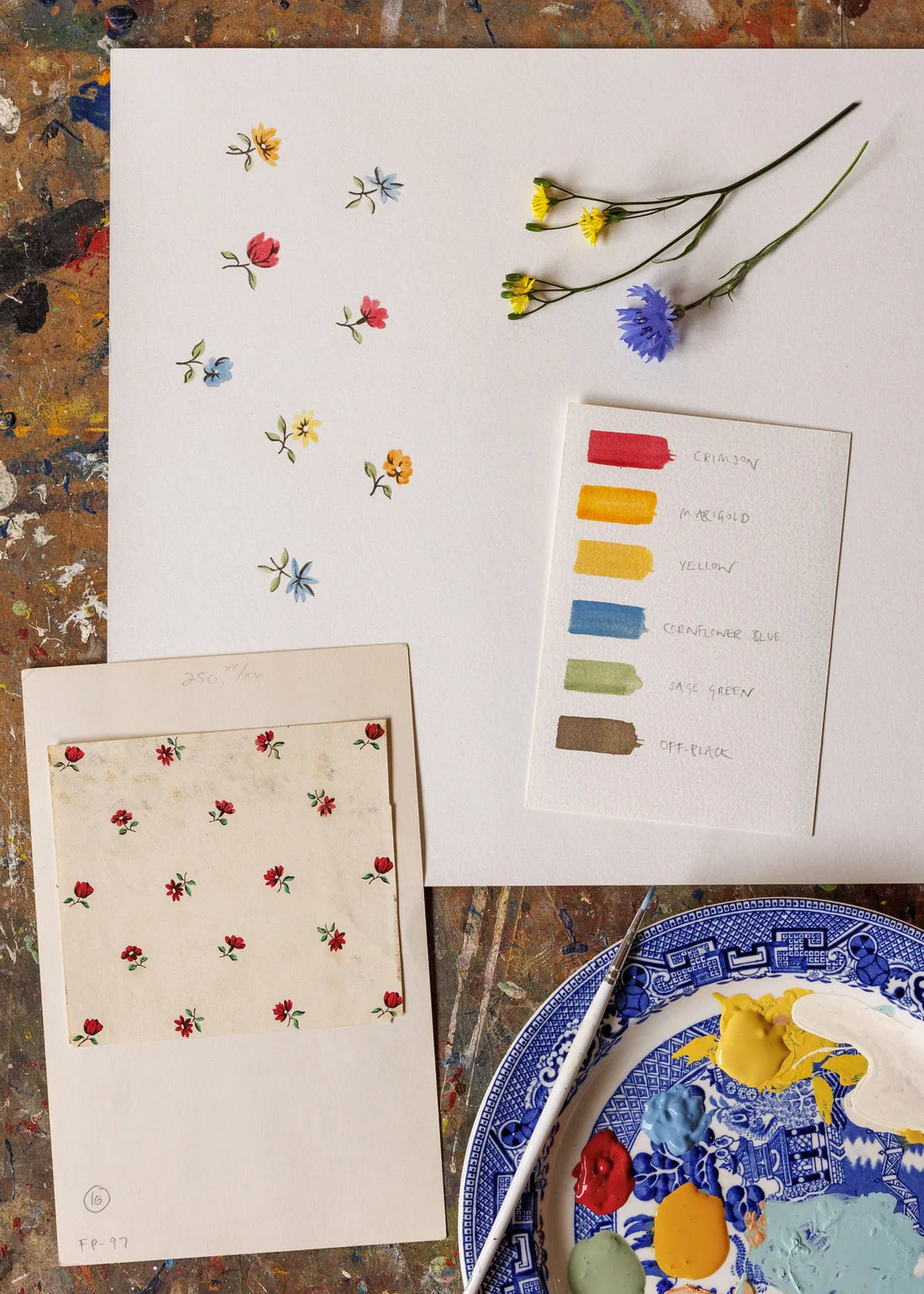 Petites Fleurs Wallpaper - Berry