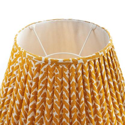 16 Inch Round Gathered Bedwyn Lampshade - Yellow Rabanna