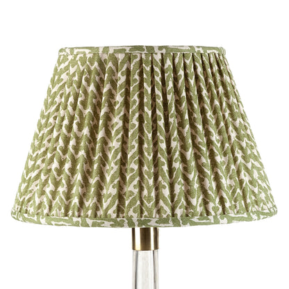 16 Inch Round Gathered Bedwyn Lampshade - Green Rabanna