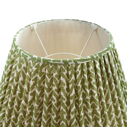 16 Inch Round Gathered Bedwyn Lampshade - Green Rabanna