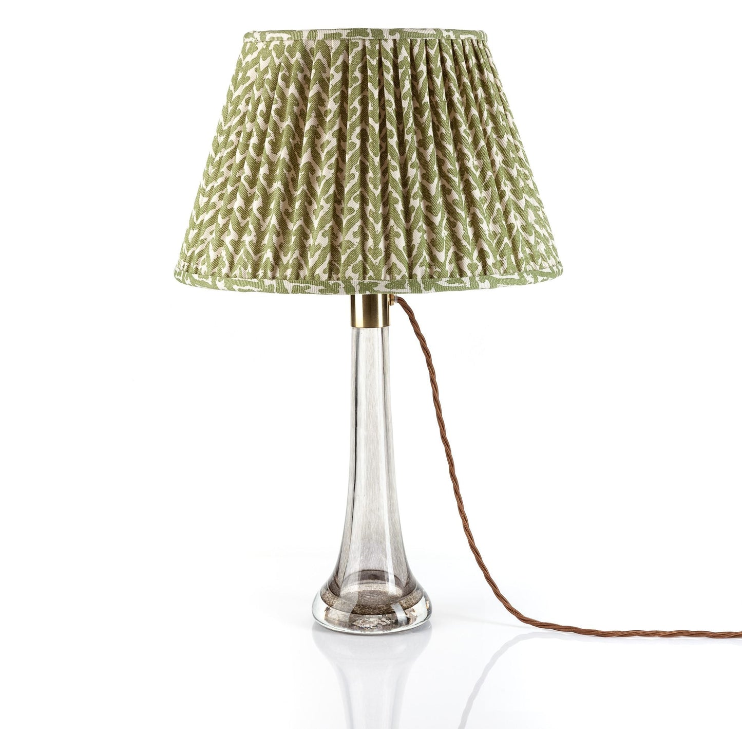 16 Inch Round Gathered Bedwyn Lampshade - Green Rabanna