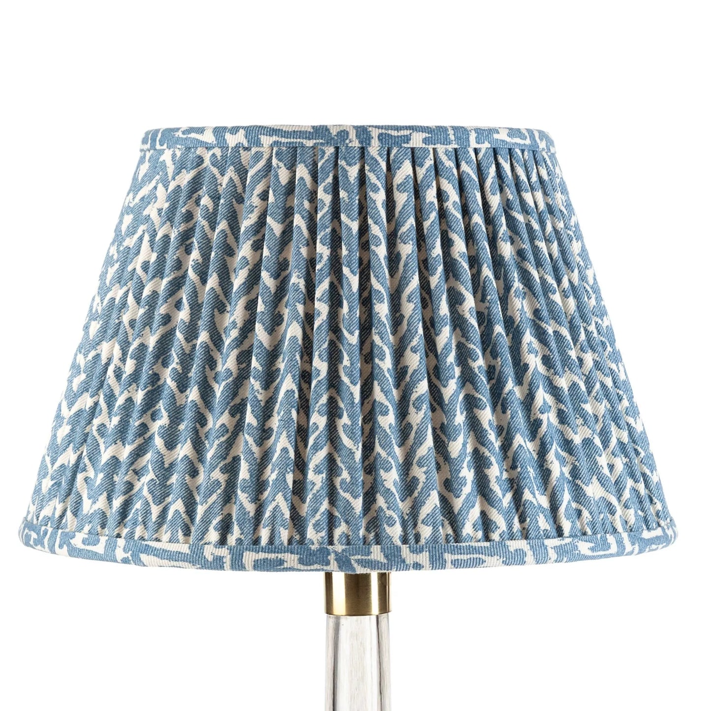 16 Inch Round Gathered Bedwyn Lampshade - Blue Rabanna