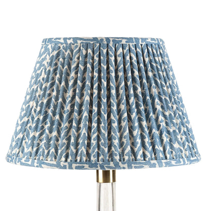 16 Inch Round Gathered Bedwyn Lampshade - Blue Rabanna