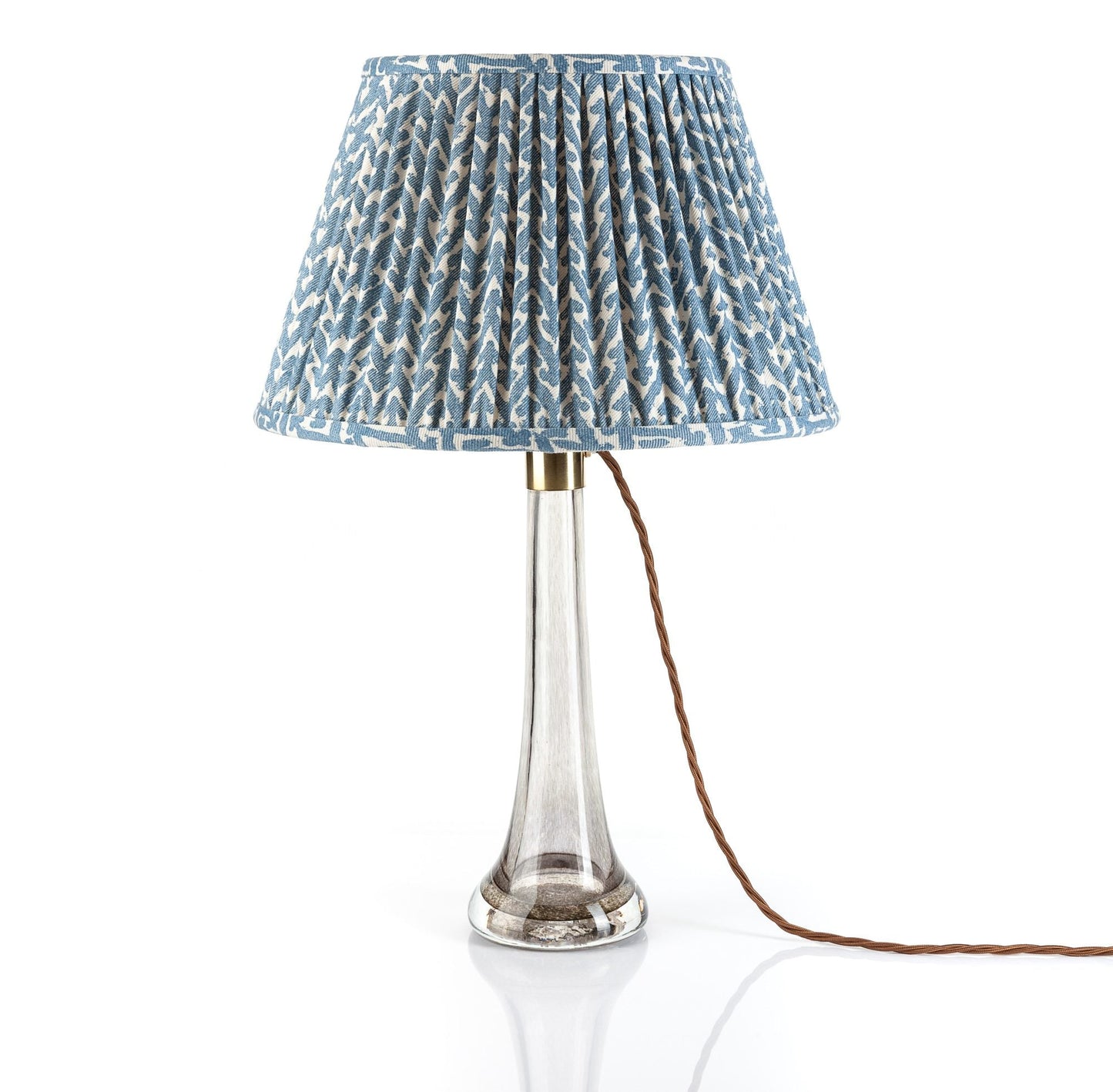 16 Inch Round Gathered Bedwyn Lampshade - Blue Rabanna