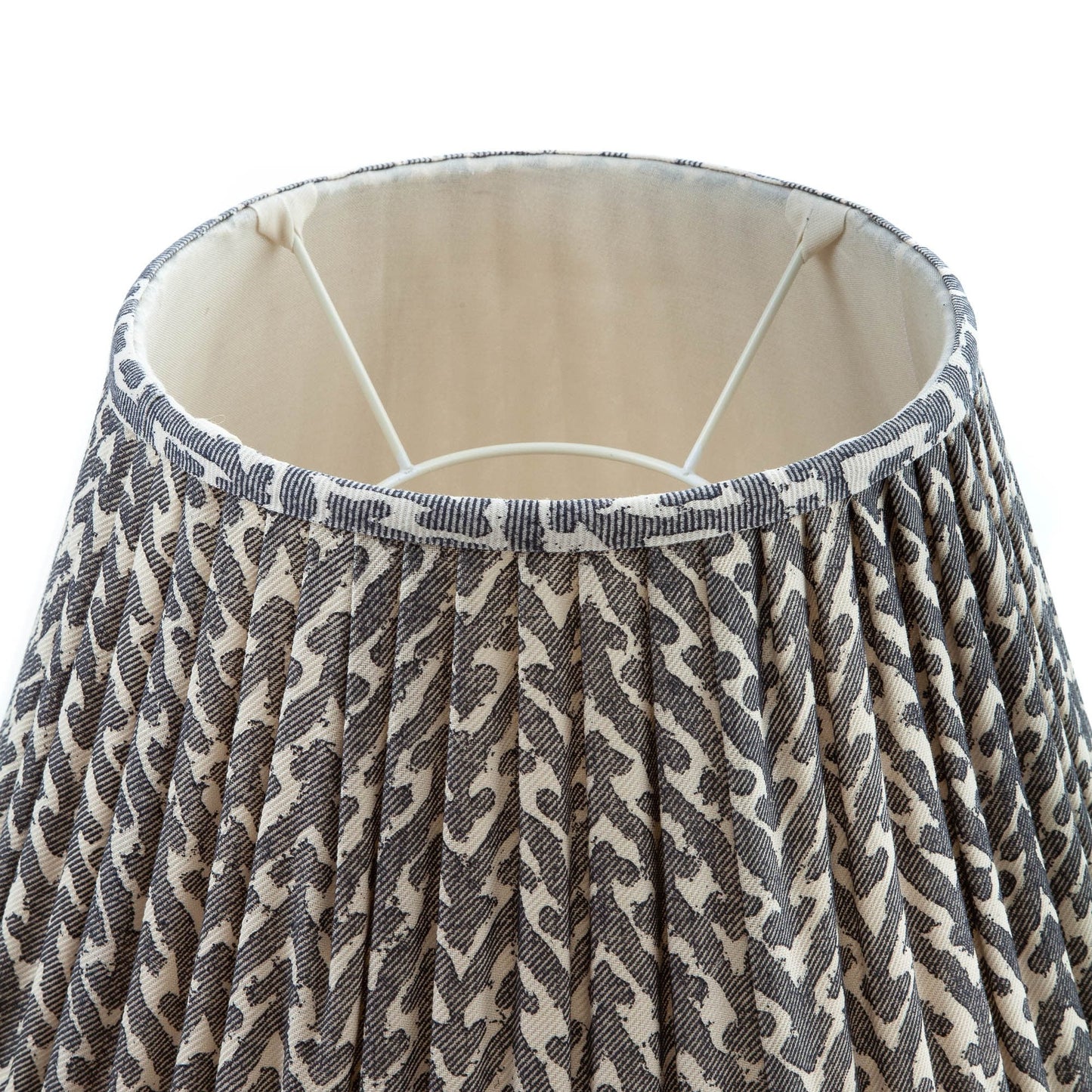 16 Inch Round Gathered Bedwyn Lampshade - Grey Rabanna