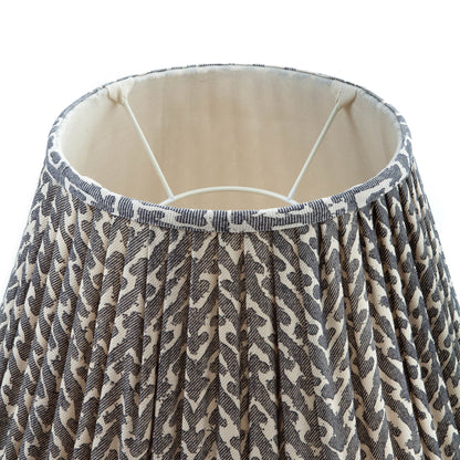 16 Inch Round Gathered Bedwyn Lampshade - Grey Rabanna