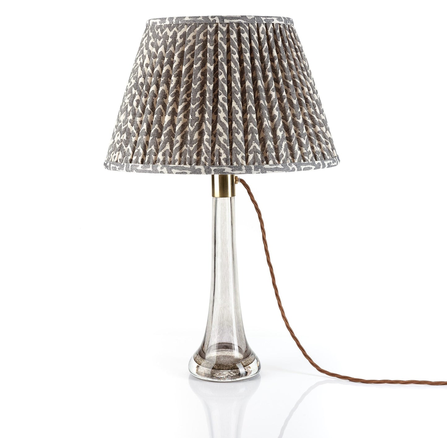 16 Inch Round Gathered Bedwyn Lampshade - Grey Rabanna