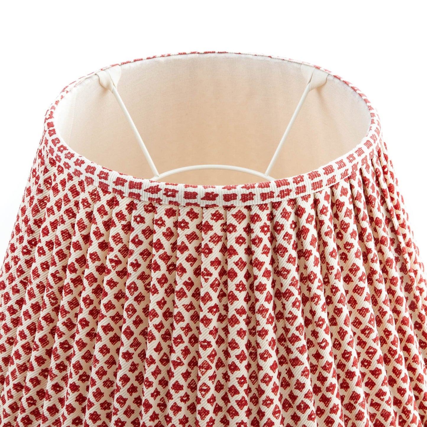 16 Inch Round Gathered Bedwyn Lampshade - Red Marden