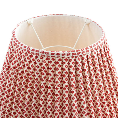 16 Inch Round Gathered Bedwyn Lampshade - Red Marden