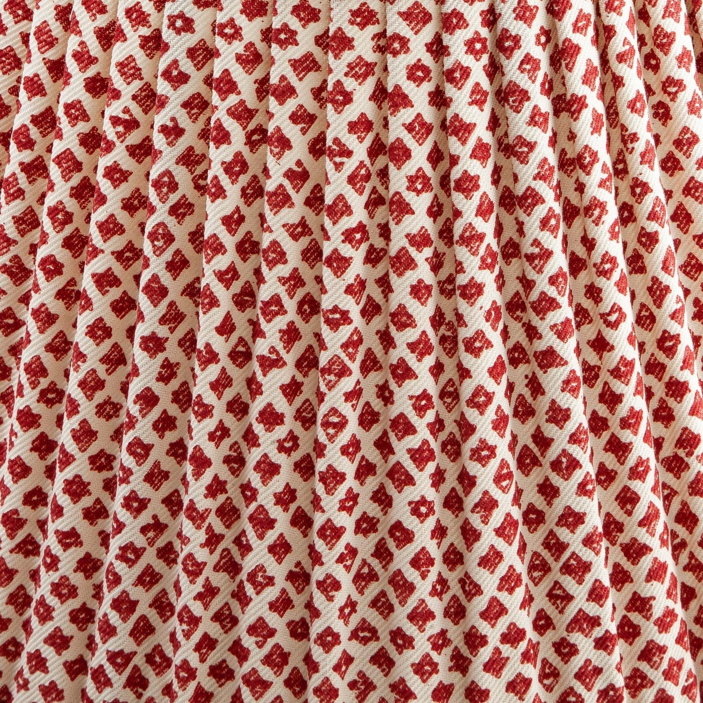 16 Inch Round Gathered Bedwyn Lampshade - Red Marden