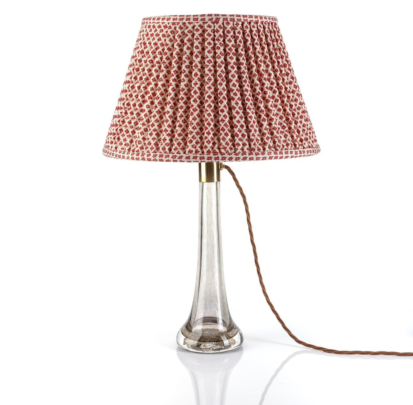 16 Inch Round Gathered Bedwyn Lampshade - Red Marden