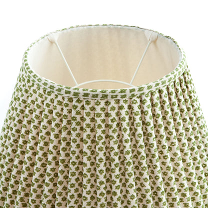 16 Inch Round Gathered Bedwyn Lampshade - Green Marden