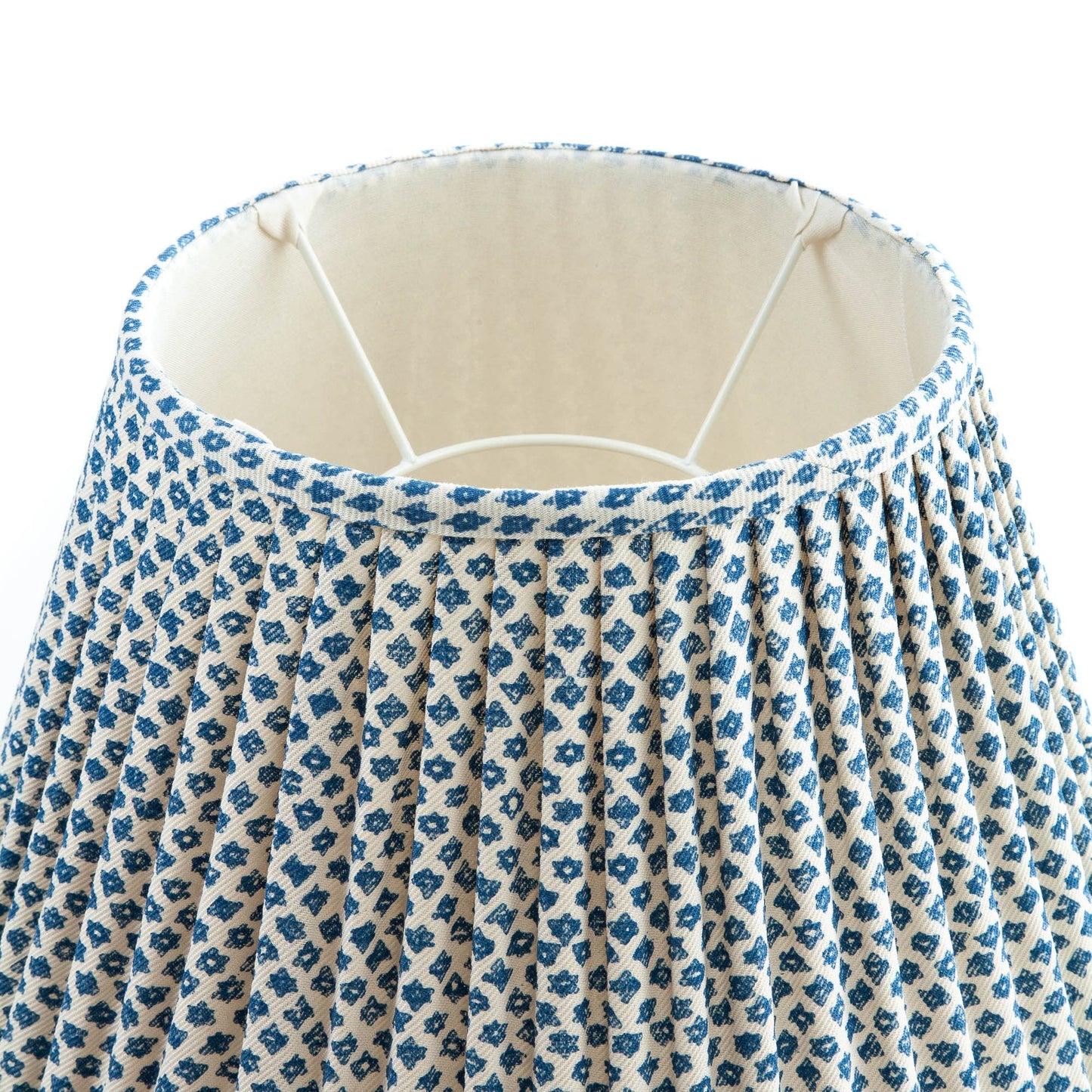 16 Inch Round Gathered Bedwyn Lampshade - Blue Marden