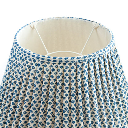 16 Inch Round Gathered Bedwyn Lampshade - Blue Marden