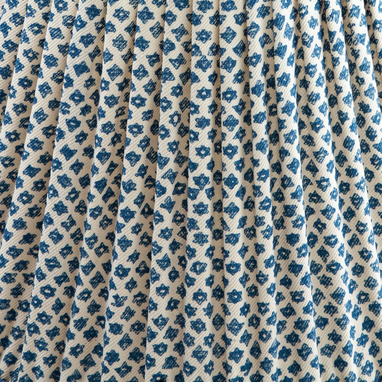 16 Inch Round Gathered Bedwyn Lampshade - Blue Marden