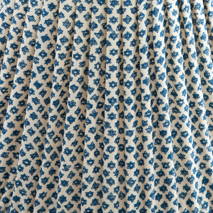 16 Inch Round Gathered Bedwyn Lampshade - Blue Marden