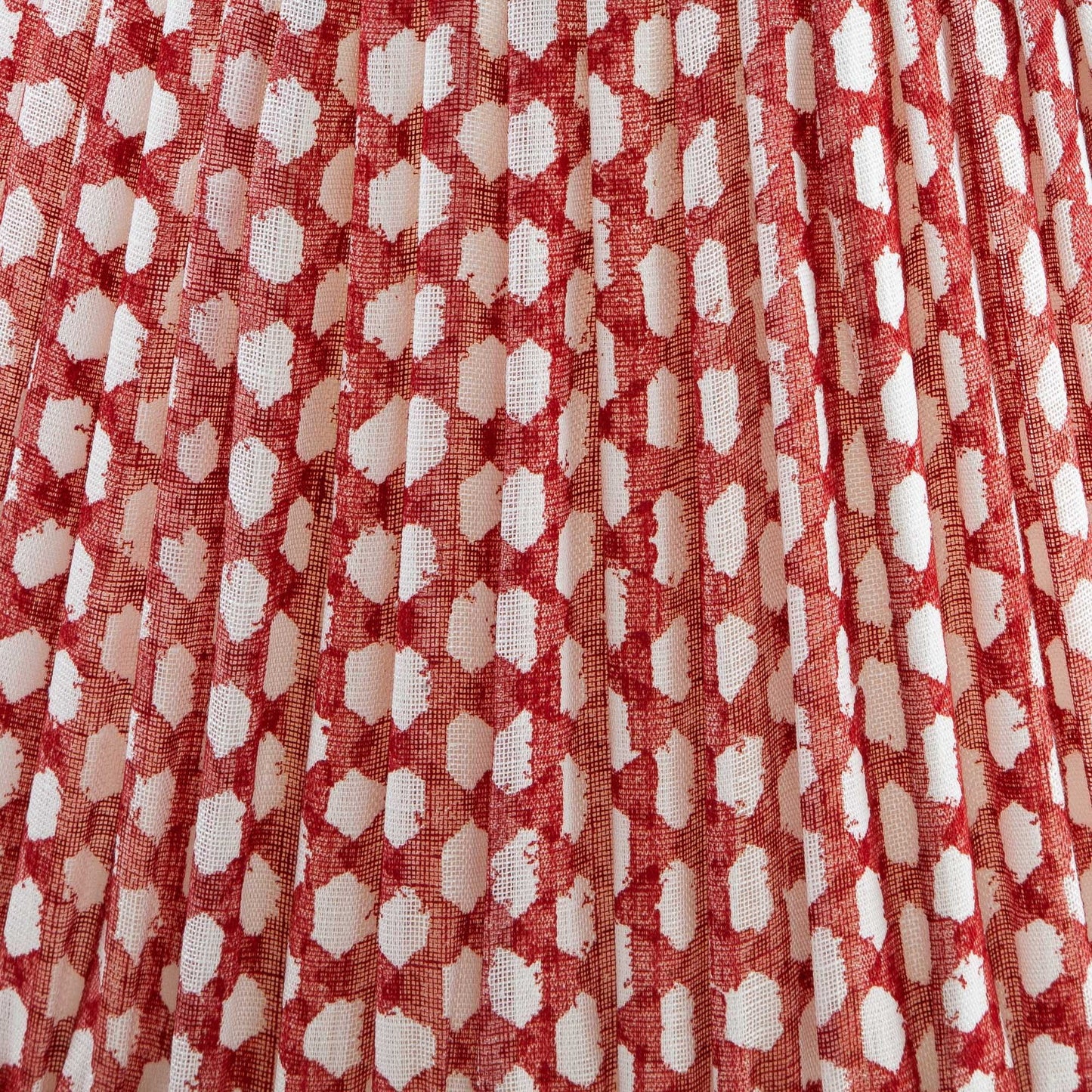 16 Inch Round Gathered Bedwyn Lampshade - Red Wicker